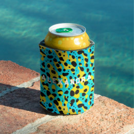Kühle Aqua-Blau-Neon-Leopardenflecken-Dschungel-Fe Dosenkühler
