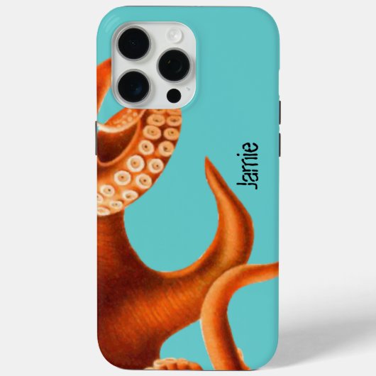 Kühle Aqua und Orangen-Oktopus Case-Mate iPhone Hülle (Rückseite)