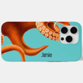 Kühle Aqua und Orangen-Oktopus Case-Mate iPhone Hülle (Rückseite (Horizontal))