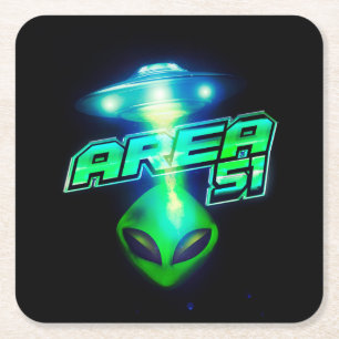 Kühle Area 51 Alien-Raumschiff Rechteckiger Pappuntersetzer
