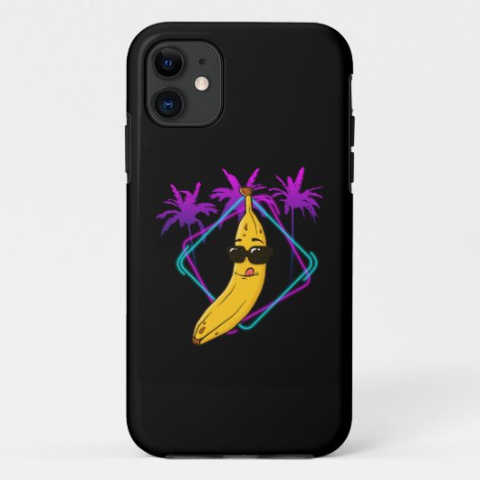 Kühle Bananenparty Retro Case-Mate iPhone Hülle (Rückseite)