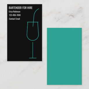 Kühle Barkeeper zum Mieten Visitenkarten Visitenkarte