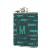 Kühle Barrakuda-Monogramm Flachmann (Links)