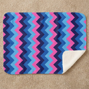 Kühle Blau Rosa Chevron Kleine Sherpa-Decke Sherpadecke