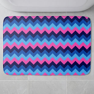 Kühle Blau-Rosa-Chevron-Muster-Groß-Badezimmer-Mat Badematte