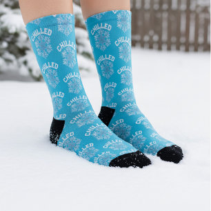 Kühle blaue benutzerdefinierte gekühlte Schneefloc Socken
