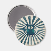 Kühle Blaue Eule Magnet (Vorderseite/Rückseite)