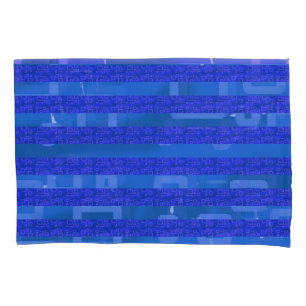 Kühle blaue geometrische Streifen Kissenbezug