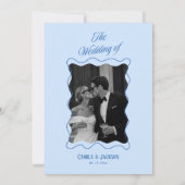 Kühle blaue Hochzeit Einladung (Rückseite)