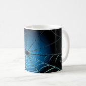 Kühle blaue Spinnennetz Kaffeetasse (VorderseiteRechts)