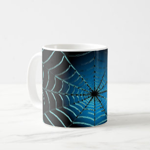 Kühle blaue Spinnennetz Kaffeetasse