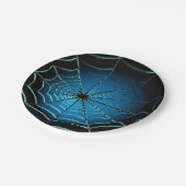 Kühle Blaue Spinnennetz Pappteller (Schrägansicht)