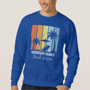 Kühle blaue Strand individuell gestaltete Familien Sweatshirt