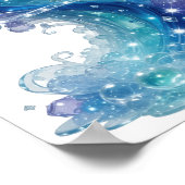 Kühle blaue Wasserwelle Poster (Ecke)