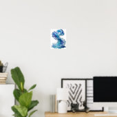 Kühle blaue Wasserwelle Poster (Heimbüro)
