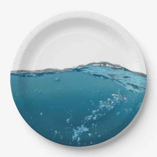 Kühle Blaue Welle Pappteller (Vorderseite)