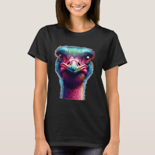 Kühle Bunte Emu-Gesicht Vogel Enthusiast Strauß Em T-Shirt