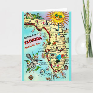 Kühle Bunte Florida-Karte Karte