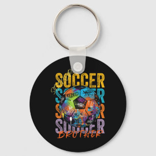 Kühle Bunte Fußball Bruder Ll Distressed Grafik Schlüsselanhänger
