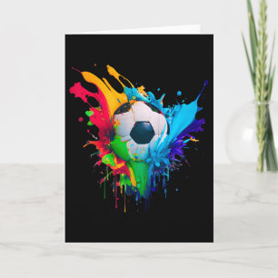 Kühle Bunte Fußball-Byll-Splash-Liebe-Fußball-Kuns Karte