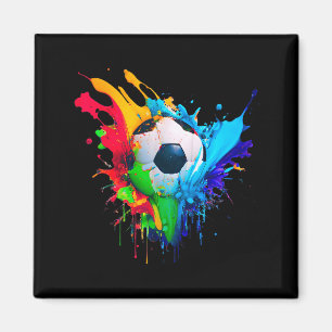 Kühle Bunte Fußball Spritzer Liebe Fußball Kunst S Magnet