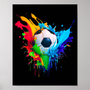 Kühle Bunte Fußball Spritzer Liebe Fußball Kunst S Poster