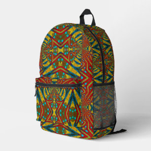 Kühle Bunte Gelbe Rote Blaue Vintage Monogramm Bedruckter Rucksack