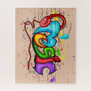 Kühle bunte Musik Graffiti Puzzle