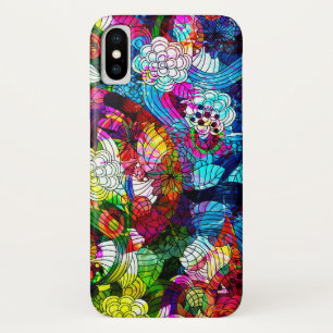 Kühle bunte Retro-Blumen-Collage Case-Mate iPhone Hülle