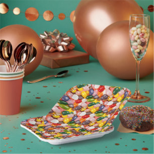 Kühle bunte süße Ostern Jelly Beans Süßigkeiten Pappteller