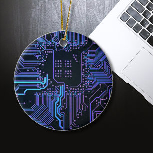 Kühle Computer-Schaltplatine Blau Keramikornament