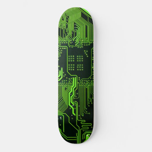 Kühle Computer-Schaltplatine Grün Skateboard (Vorderseite)