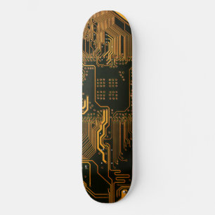 Kühle Computer-Schaltplatine Orange Skateboard