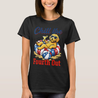 Kühle den Vierten aus patriotischer Goldendoodle U T-Shirt