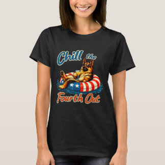 Kühle den vierten deutschen Schäferhund 4. Juli  T-Shirt