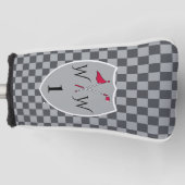 Kühle doppelte graue karierte Monogramm Golf Headcover (Vorderseite)