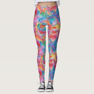 Kühle einzigartige rote blaue farbenfrohe Regenbog Leggings