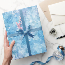Kühle Eisblaue Vereisung Weiße Glitter-Musterung Geschenkpapier