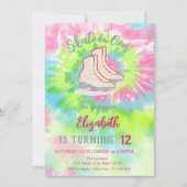 Kühle Eisskates Tie Dye Geburtstag Einladung (Vorderseite)