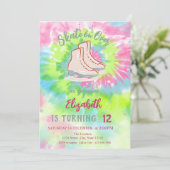 Kühle Eisskates Tie Dye Geburtstag Einladung (Stehend Vorderseite)