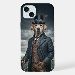 Kühle elegante viktorianische Steampunk-Labrador-H iPhone 15 Plus Hülle