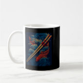 Kühle Essstäbchen mit Koi-Karpfen-Kostüm Design Kaffeetasse (Links)