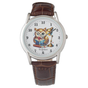 Kühle Eule für Lehrer anpassbar  Armbanduhr