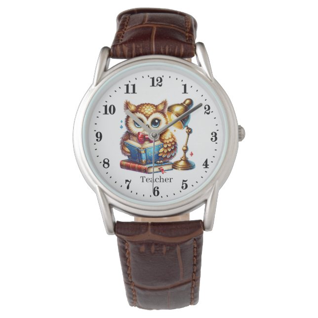 Kühle Eule für Lehrer anpassbar  Armbanduhr (Vorderseite)
