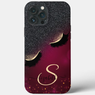 Kühle falsche Wimpern schwarzes Glitter Rot Case-Mate iPhone Hülle