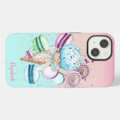 Kühle farbenfrohe Eis-Macarons iPhone Hülle (Rückseite (Horizontal))