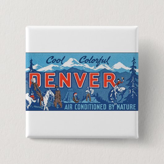 Kühle farbenfrohe Stadt Denver Button (Vorderseite)