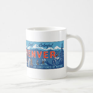 Kühle farbenfrohe Stadt Denver Kaffeetasse