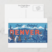 Kühle farbenfrohe Stadt Denver Postkarte (Vorne/Hinten)