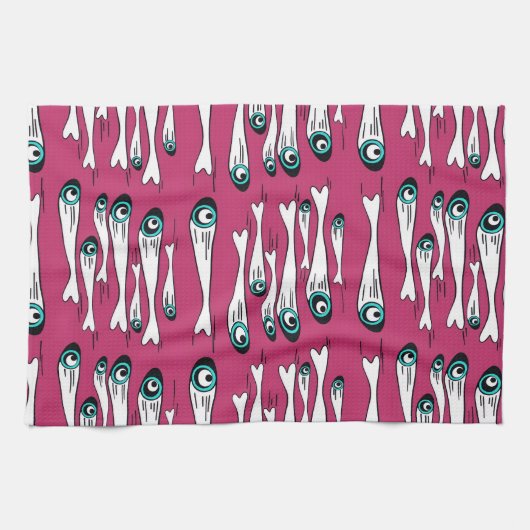 Kühle Fisch Muster Teetücher - Moderner Pop Kunst, Geschirrtuch (Horizontal)